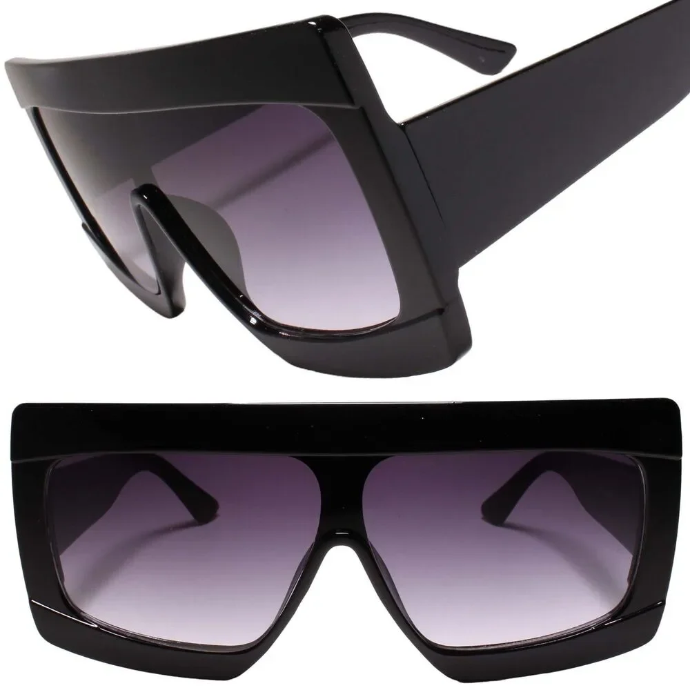 Swag Dapper Clubbing Flat Top Modern Hip Mens Womens Black Sunglasses